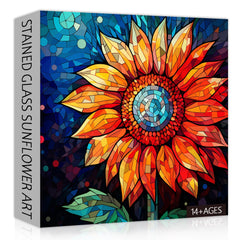 Buntglas-Sonnenblumen-Puzzle, 1000 Teile