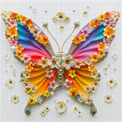 Regenbogenblüten-Schmetterlings-Puzzle 1000 Teile