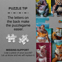 Animals on Toilet Jigsaw Puzzle 1000 Pieces