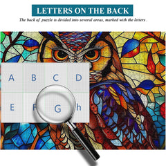 Buntglas-Eulen-Puzzle, 1000 Teile