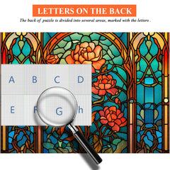 Buntglas-Blumen-Puzzle 1000 Teile