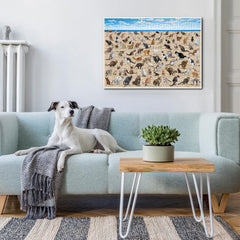 Puzzle en bois de 1000 pièces - Chat qui fait ses besoins à la plage