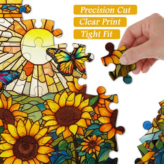 Buntglas-Sonnenblumen-Puzzle 1000 Teile