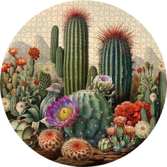 Puzzle en bois vintage de cactus 1000 pièces