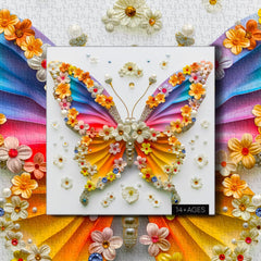 Regenbogenblüten-Schmetterlings-Puzzle 1000 Teile