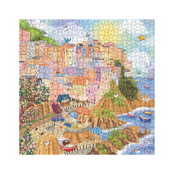 Puzzle 1000 Pièces Style Italien - Paysage Naturel - 70x50cm - Pièces Lettres Au Dos - Pour Adultes Et Ados
