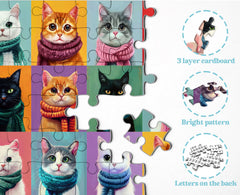 Cat Scarf Collection Jigsaw Puzzle 1000 Pieces