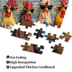 Runway Roosters Jigsaw Puzzle 1000 Pieces