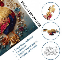 Embroidered Rooster Jigsaw Puzzle 1000 Pieces