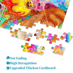 Rainbow Cool Cat Party Jigsaw Puzzle 1000 Pieces