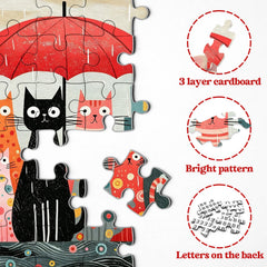 Umbrella Cats Jigsaw Puzzle 1000 Pieces
