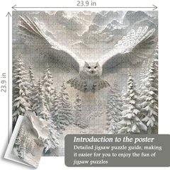 Owl In Snow Jigsaw Puzzle 1000 Pieces