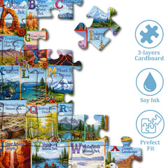 National Park Alphabet Jigsaw Puzzle 1000 Piece