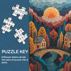 Golden Sunset Village Jigsaw Puzzle 1000 Pieces