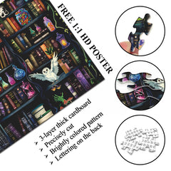 Magical Bookshelf Mystery Jigsaw Puzzle 1000 Pieces