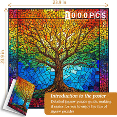 Buntglas-Puzzle „Baum des Lebens“, 1000 Teile