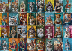 Animals on Toilet Jigsaw Puzzle 1000 Pieces