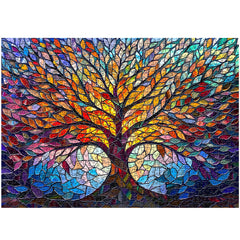 Puzzle en bois mosaïque de l'arbre de vie 1000 pièces