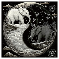 Puzzle de voyage de l'éléphant 1000 pièces