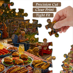 Family Yard BBQ Jigsaw Puzzle 1000 Piece