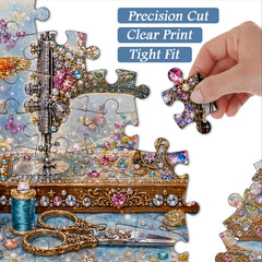 Jewel-Encrusted Sewing Reverie Jigsaw Puzzle 1000 Piece