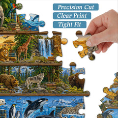 Wildlife Bookshelf Jigsaw Puzzle 1000 Pieces