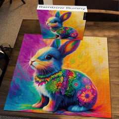 Puzzle en forme de lapin arc-en-ciel 1000 pièces
