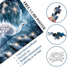 Schneebeleuchtetes Pfauen-Puzzle, 1000 Teile