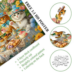 Cat Garden Tea Party Jigsaw Puzzle 1000 Pieces