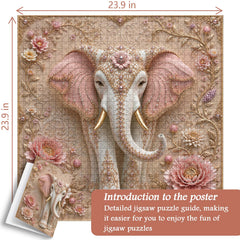 Floral Jewel Elephant Jigsaw Puzzle 1000 Piece