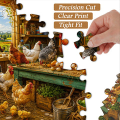 Country Rooster Crow Hut Jigsaw Puzzle 1000 Pieces
