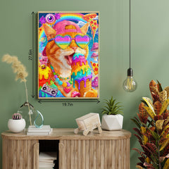 Rainbow Cool Cat Party Jigsaw Puzzle 1000 Pieces