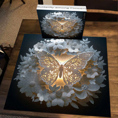 Puzzle de papillon parmi les fleurs 1000 pièces