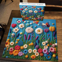 Puzzle de 1000 pièces Champ de Fleurs Bleues