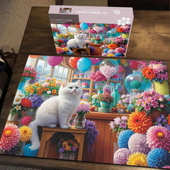 Cat Among Flowers Jigsaw Puzzle 1000 Pieces