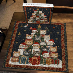 Puzzle de Noël en forme d'arbre pour chat, 1000 pièces