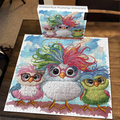 Colorful Funny Chicks Jigsaw Puzzle 1000 Piece