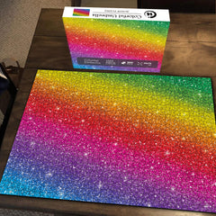 Puzzle en bois arc-en-ciel brillant impossible 1000 pièces