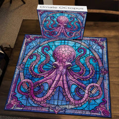 Puzzle en bois de 1000 pièces - Pieuvre ornée