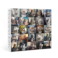 Puzzle en bois de 1000 pièces - Chat qui fait ses besoins