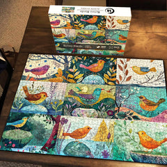 Puzzle en bois rétro Oiseaux 1000 pièces