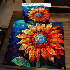 Buntglas-Sonnenblumen-Puzzle, 1000 Teile