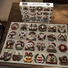 Vintage Christmas Tissu Puzzles Amusants 1000 Pièces