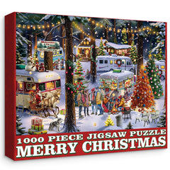 Puzzle Jigsaw de Noël en Camping 1000 Pièces
