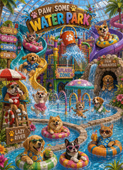 Cute Pet Water Park Jigsaw Puzzle 1000 Pieces