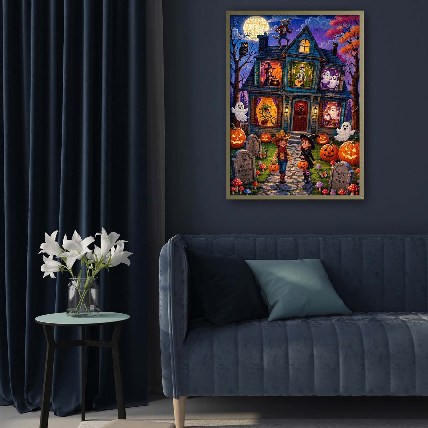 Moonlit Haunted House Jigsaw Puzzle 1000 Piece