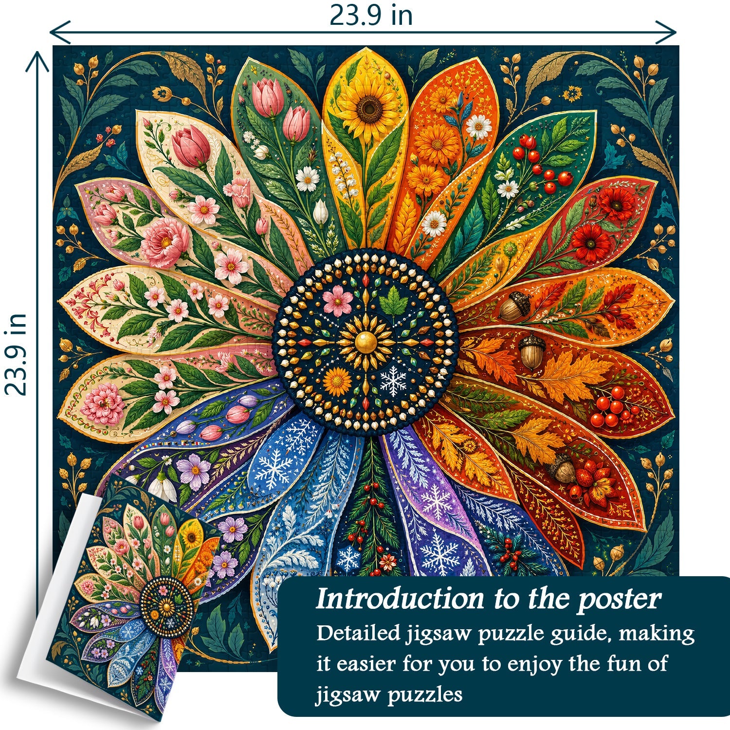 Seasonal Flower Wheel Jigsaw Puzzle 1000 Piece