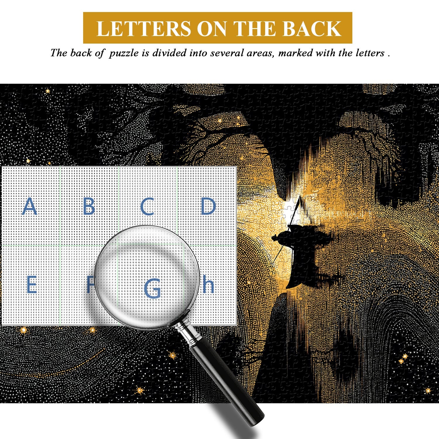 Puzzle de 1000 pièces « Nuit au bord de l'eau étoilée »