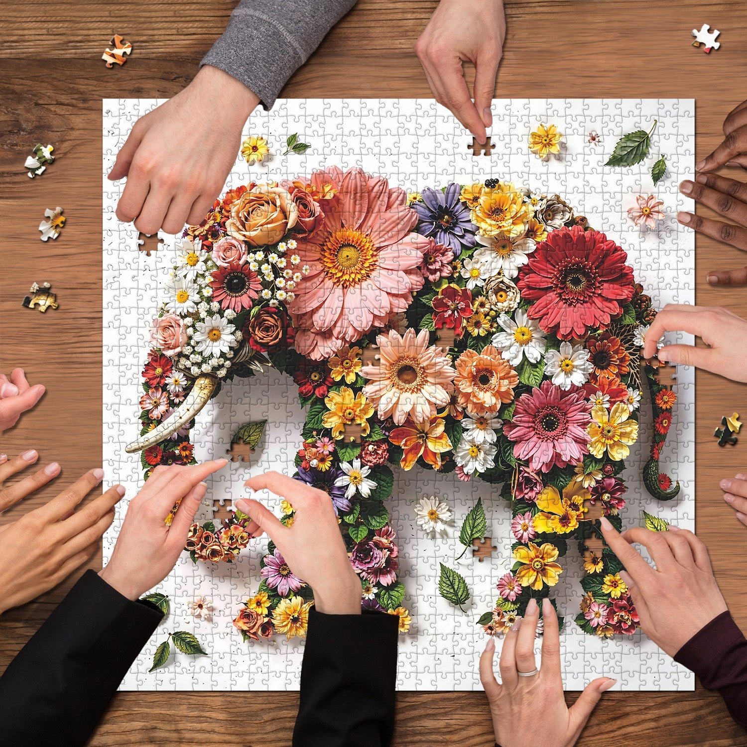 Wildflower Elephant Jigsaw Puzzle 1000 Pieces