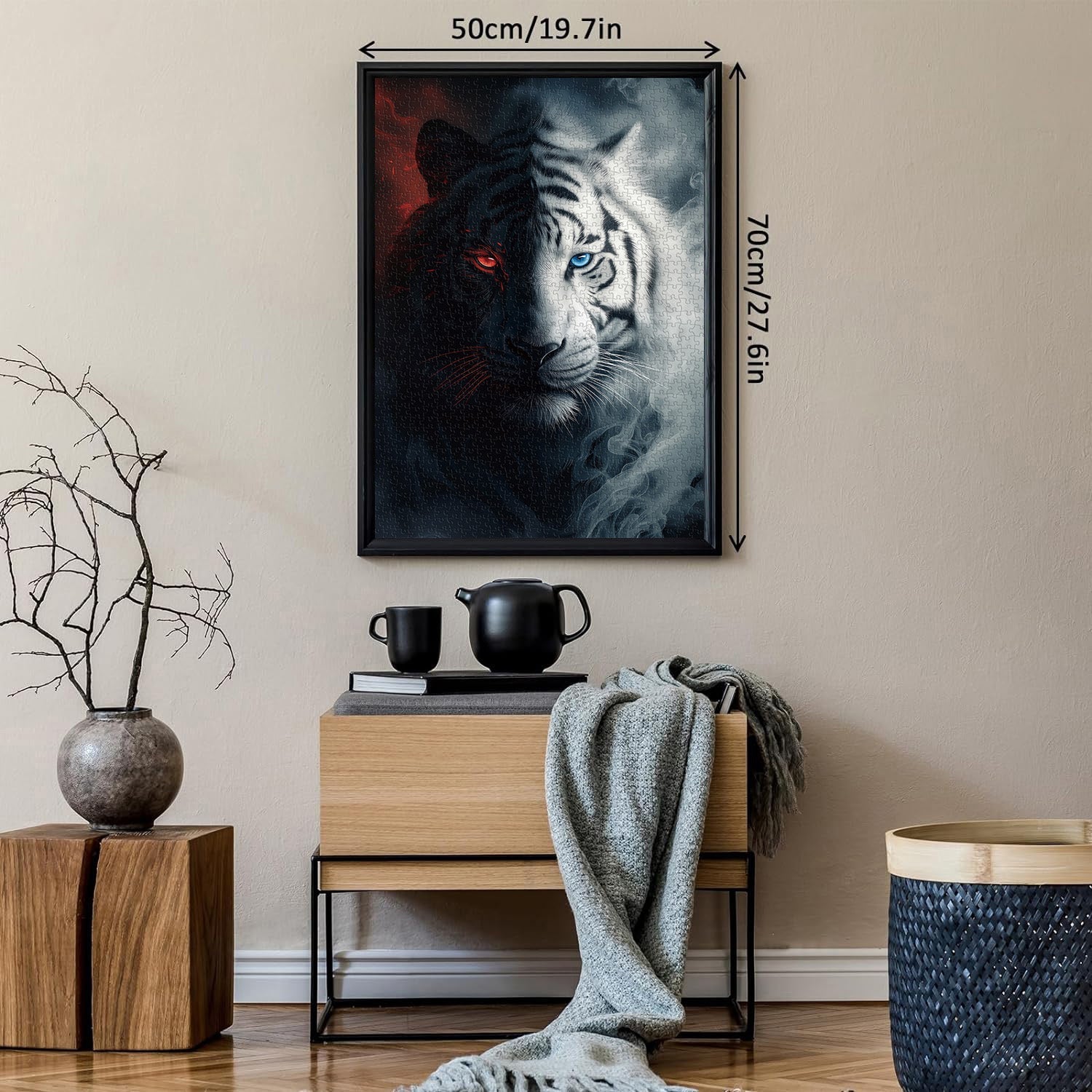 Crimson Azure Tiger Jigsaw Puzzle 1000 Pieces